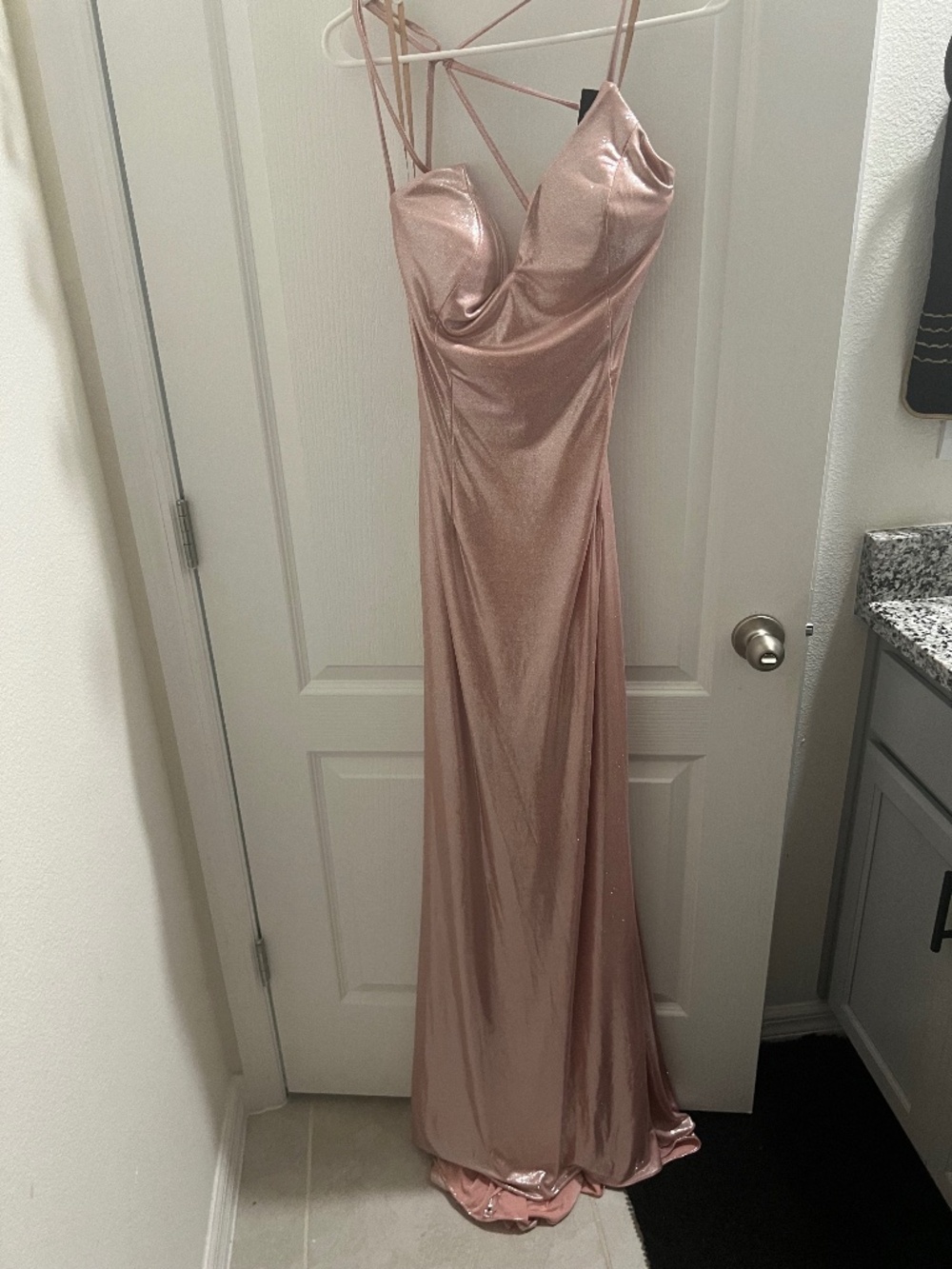 Jovani light pink shimmer gown size 14